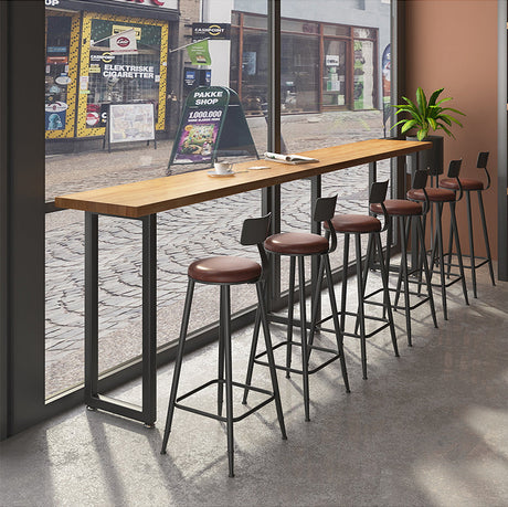 WEIMEI Santiago Rustic Industrial Iron Art Solid Wood Bar Table from WEIMEI