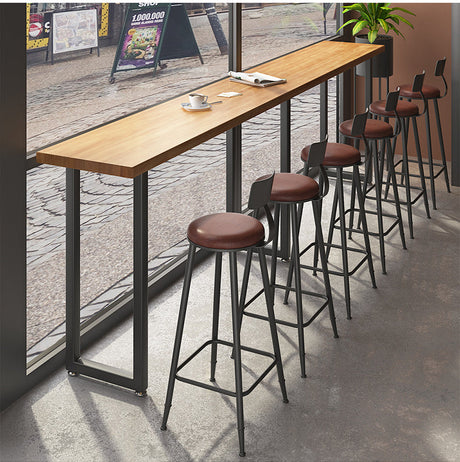 WEIMEI Santiago Rustic Industrial Iron Art Solid Wood Bar Table from WEIMEI