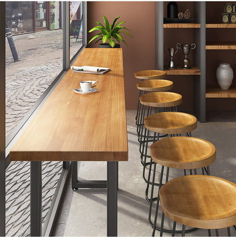 WEIMEI Santiago Rustic Industrial Iron Art Solid Wood Bar Table from WEIMEI