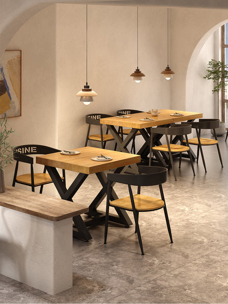 WEIMEI Takasaki Elegant Iron-Wood Dining Table Set from WEIMEI