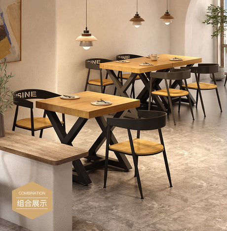 WEIMEI Takasaki Elegant Iron-Wood Dining Table Set from WEIMEI