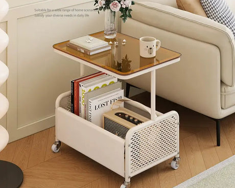 XIMIKA Cedric Sleek Minimalist Wrought Iron Coffee Table Cart from XIMIKA