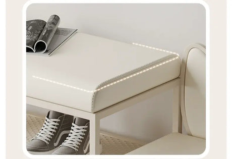 XIMIKA Euridia Cream Stripe Space-Saving Children's Shoe Cabinet from XIMIKA