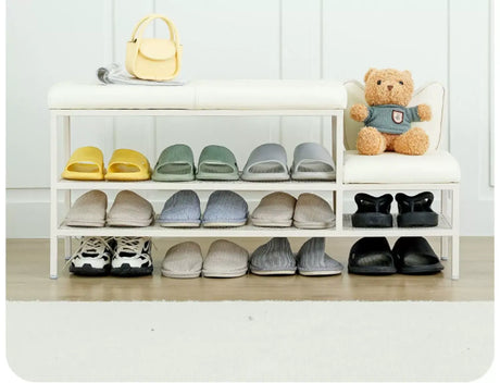 XIMIKA Euridia Cream Stripe Space-Saving Children's Shoe Cabinet from XIMIKA