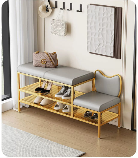 XIMIKA Euridia Cream Stripe Space-Saving Children's Shoe Cabinet from XIMIKA