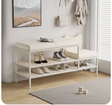 XIMIKA Euridia Cream Stripe Space-Saving Children's Shoe Cabinet from XIMIKA
