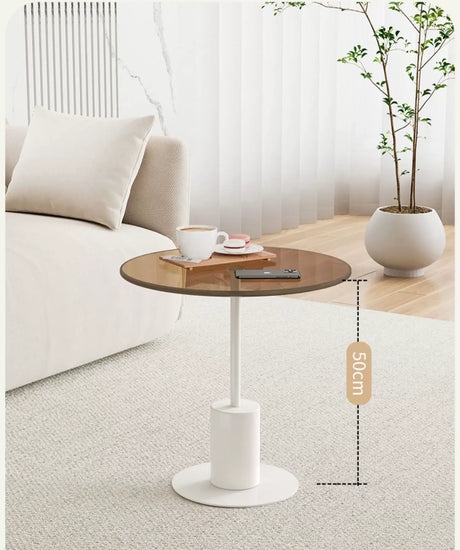 XIMIKA Lysandra Chic Glass Coffee Table Small Apartment Sofa Set from XIMIKA