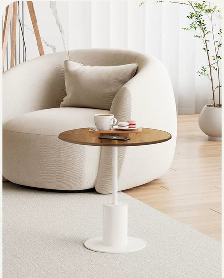 XIMIKA Lysandra Chic Glass Coffee Table Small Apartment Sofa Set from XIMIKA