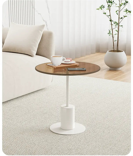 XIMIKA Lysandra Chic Glass Coffee Table Small Apartment Sofa Set from XIMIKA