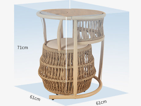 ZIYE Aravind Elegant Compact Balcony Tea Table Set from ZIYE