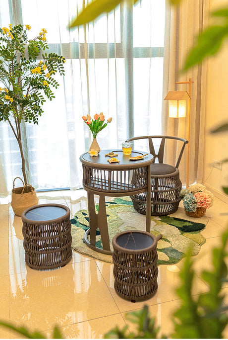 ZIYE Aravind Elegant Compact Balcony Tea Table Set from ZIYE