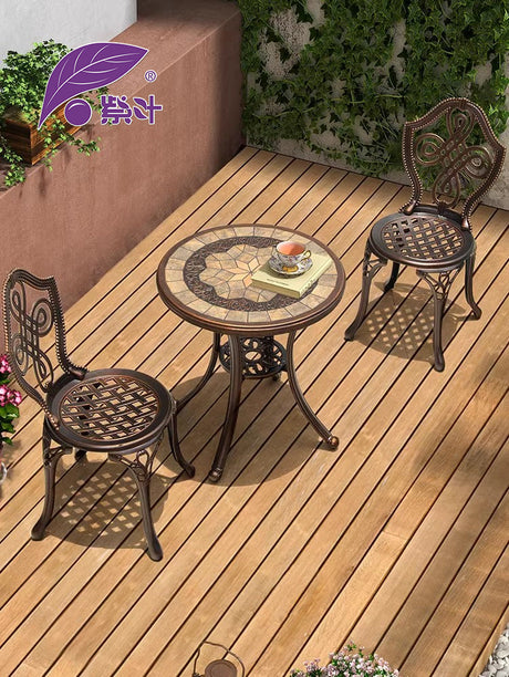 ZIYE Fujiko Elegant Wrought Iron 3-Piece Coffee Table Set from ZIYE