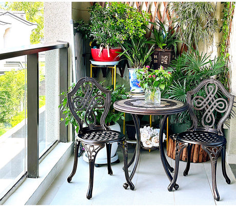 ZIYE Fujiko Elegant Wrought Iron 3-Piece Coffee Table Set from ZIYE