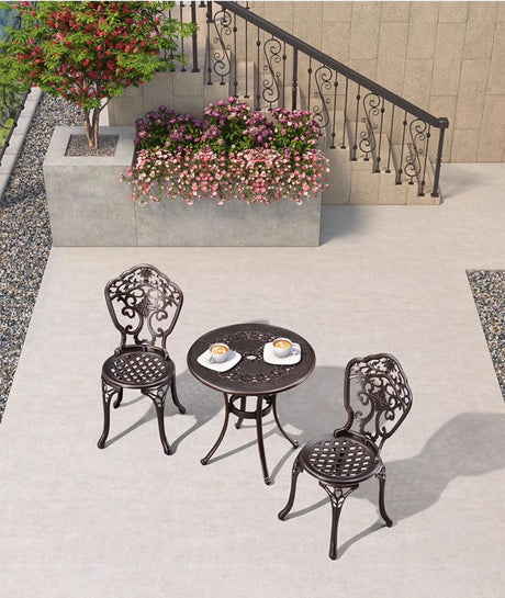 ZIYE Fujiko Elegant Wrought Iron 3-Piece Coffee Table Set from ZIYE