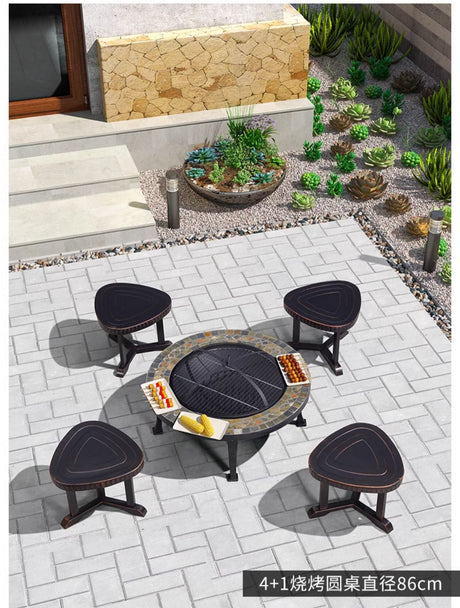 ZIYE Haruki Elegant Iron Grilling Table Set from ZIYE