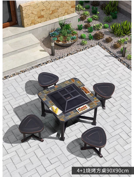ZIYE Haruki Elegant Iron Grilling Table Set from ZIYE