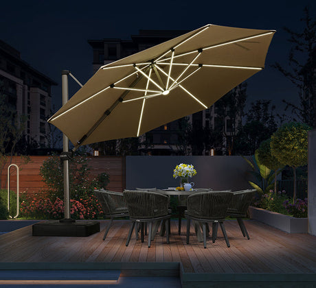 ZIYE Isola Solar-Powered Street Umbrella for Leisure Villa. from ZIYE