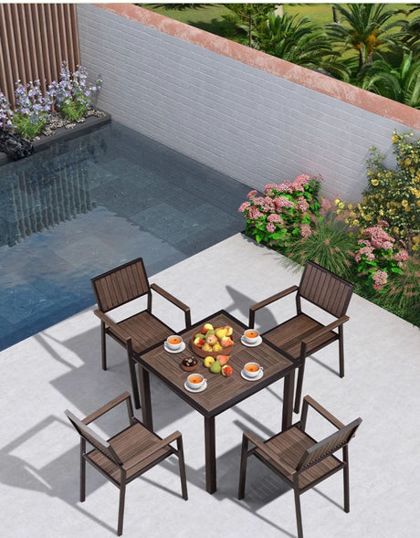 ZIYE Marcellus Weather-Resistant Wooden Table & Chair Set from ZIYE