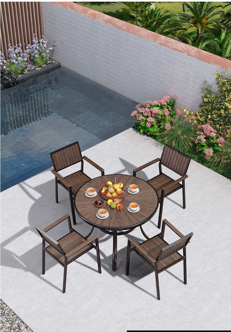 ZIYE Marcellus Weather-Resistant Wooden Table & Chair Set from ZIYE