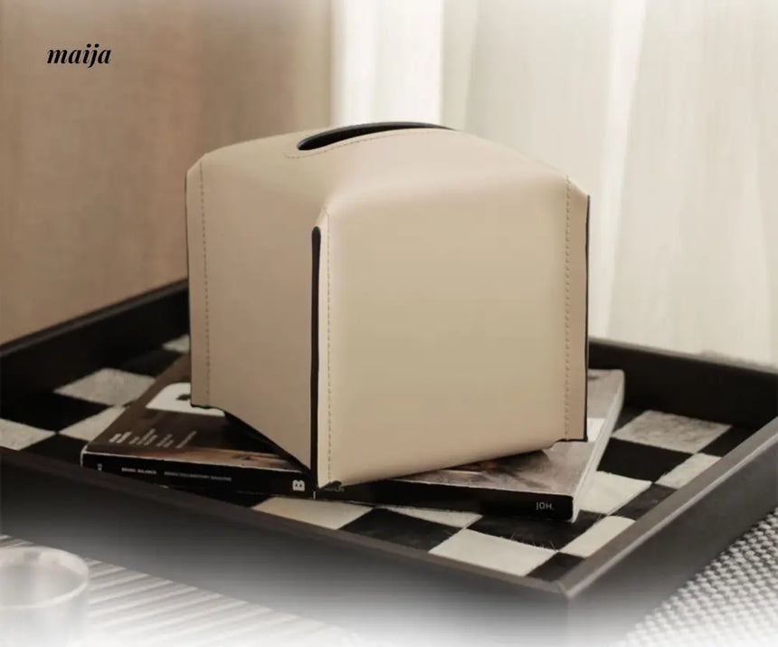Sugar Cube Leather Tissue Box from maija