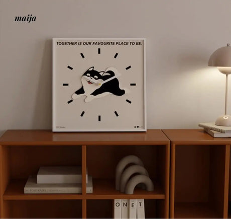 Running Puppy Square Wall Clock from maija