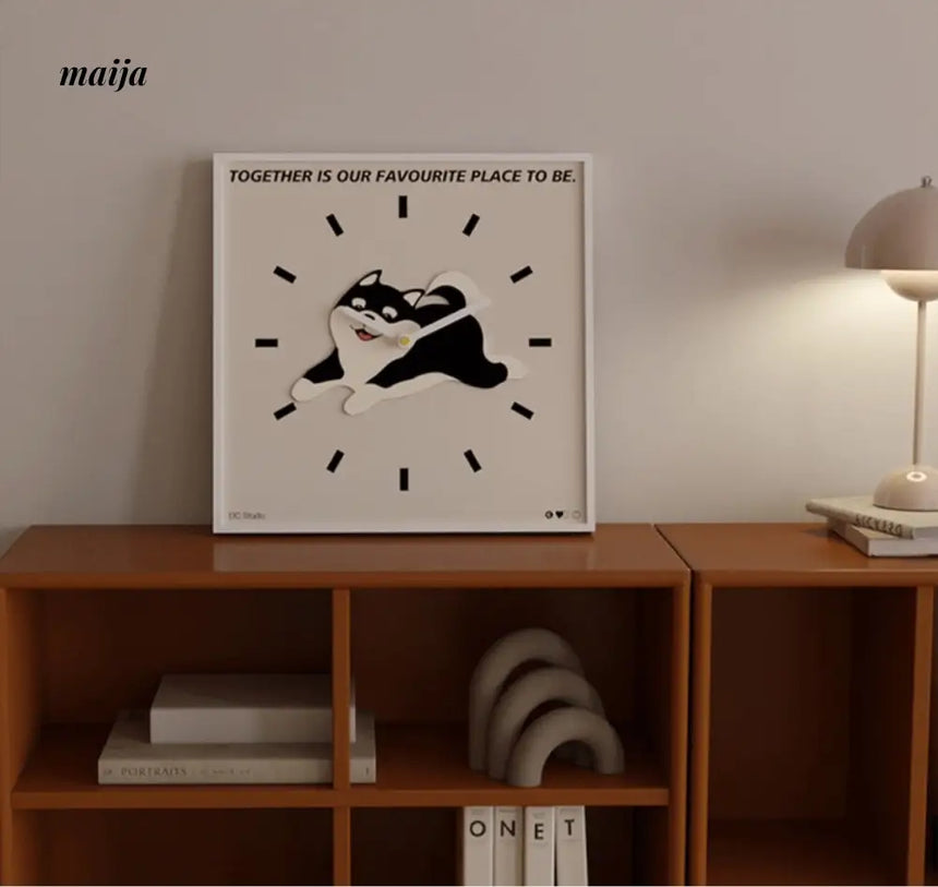 Running Puppy Square Wall Clock from maija