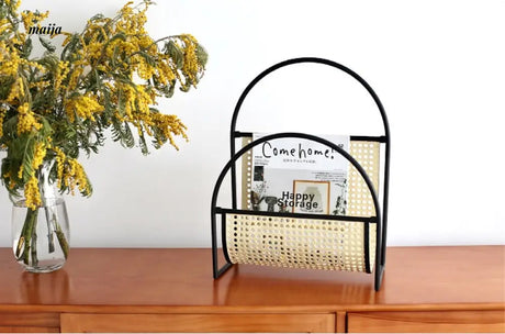 Metal Rattan Magazine Rack from maija