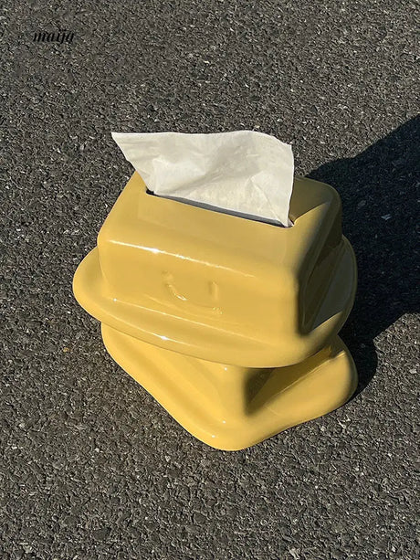 Melted Cheese Ceramic Tissue Box from maija