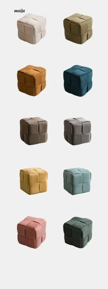 Woven Corduroy Cube Stool from maija