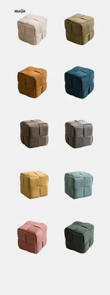 Woven Corduroy Cube Stool from maija