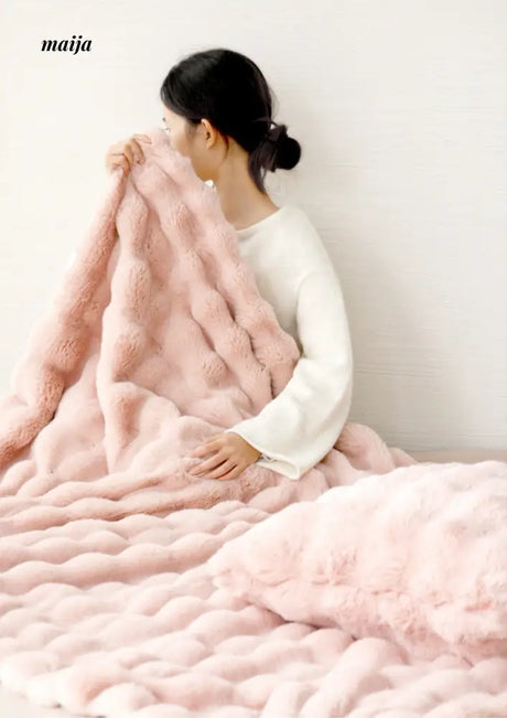 Velvet Bubble Cushion and Blanket from milamila