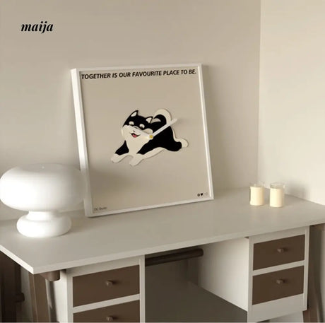 Running Puppy Square Wall Clock from maija
