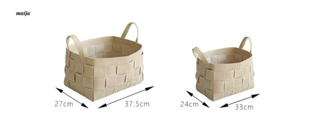 Brownie Woven Leather Storage Basket from LAMOME DECO