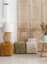 Woven Corduroy Cube Stool from maija