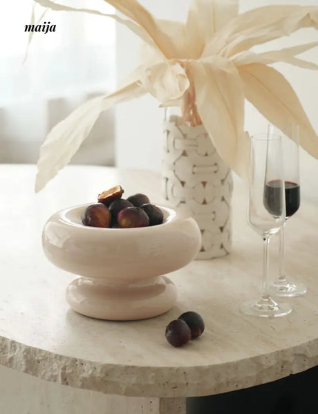 Glossy Marshmallow Ceramic Fruit Bowl from maija
