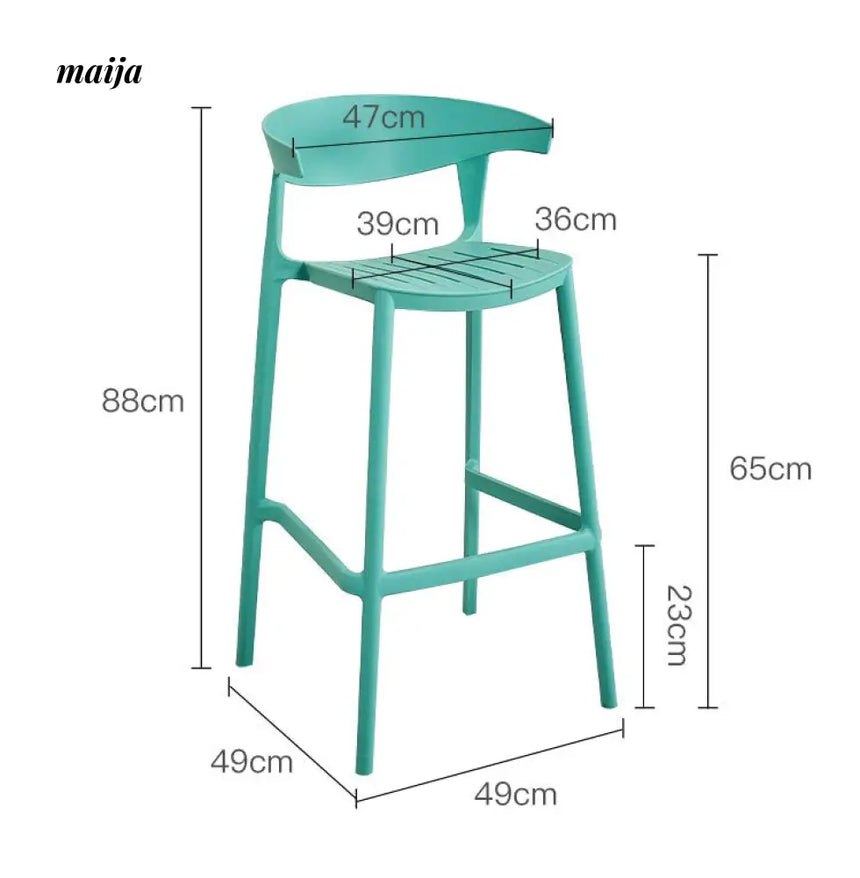 Simple Stackable Plastic Bar Stool from maija
