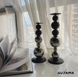 Black Metal Sphere Candle Holders from GUJAMA