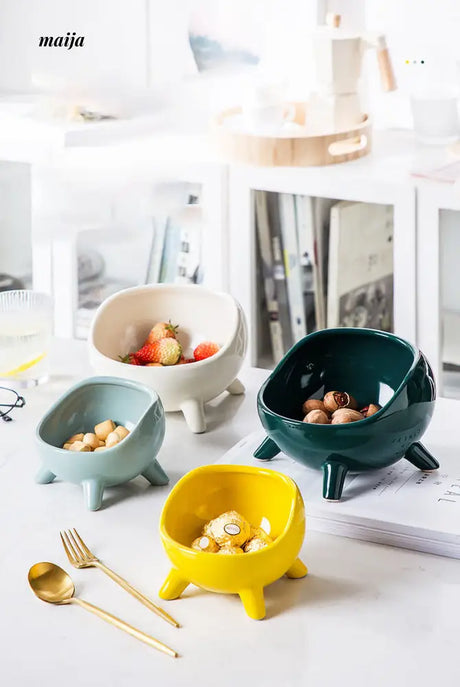 Four Legged Colourful Ceramic Storage Bowl from Xingmijia