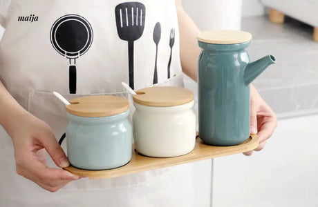 Pastel Blue Seasoning Jar Set from MY