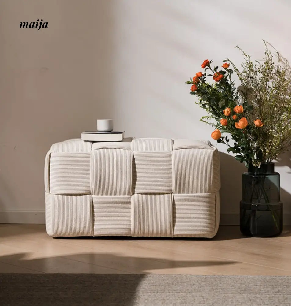 Woven Corduroy Cube Stool from maija