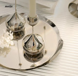 Teardrop Stainless Steel Candle Holder Set from maija