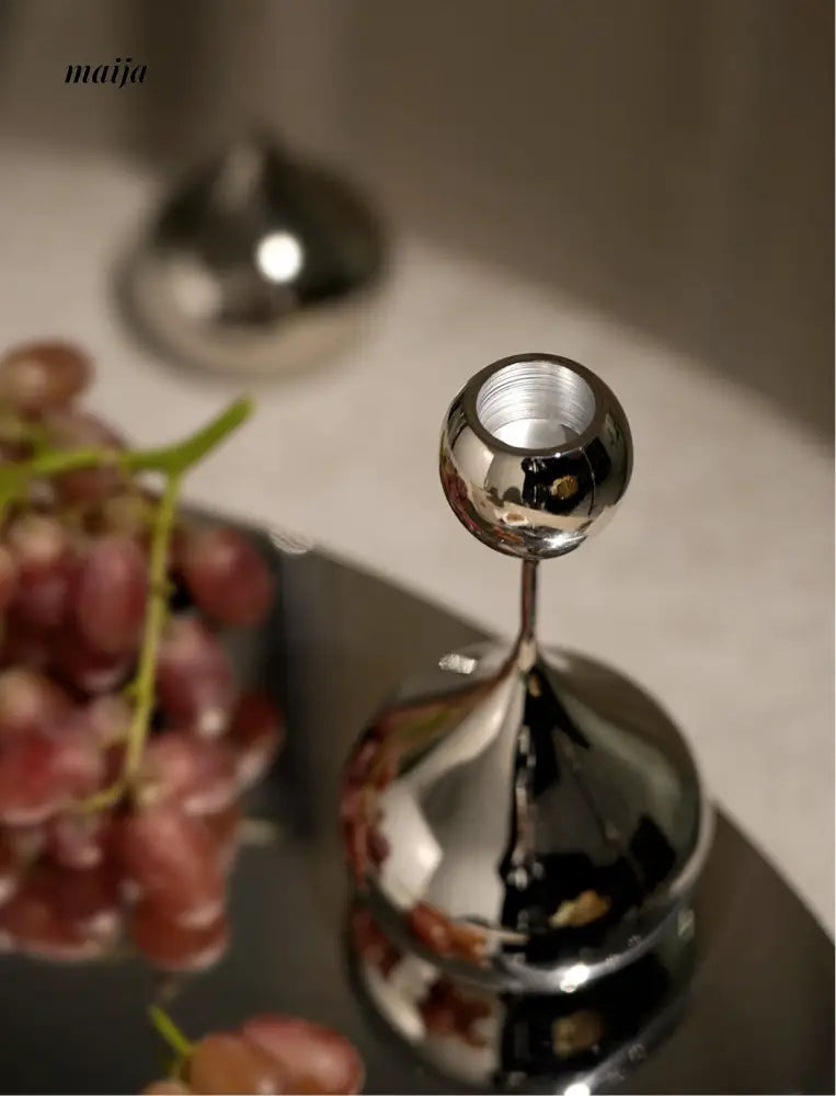 Teardrop Stainless Steel Candle Holder Set from maija