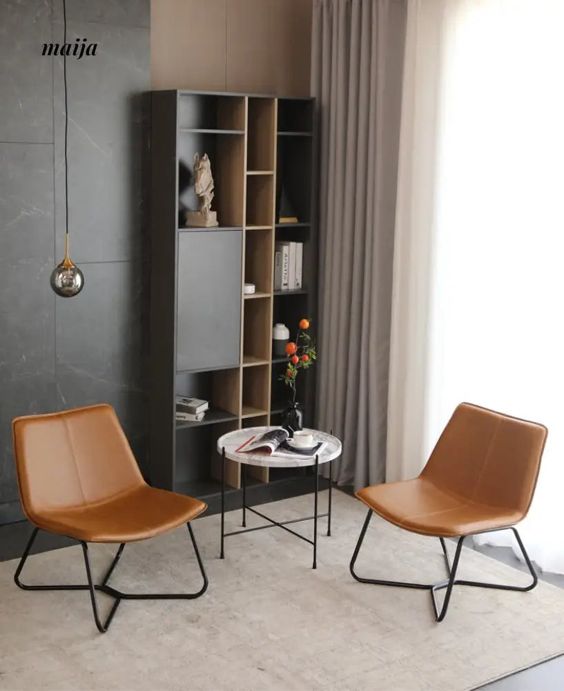 Eliza Lazy Leather Lounge Chair from maija
