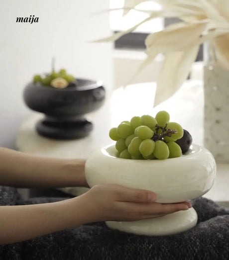 Glossy Marshmallow Ceramic Fruit Bowl from maija