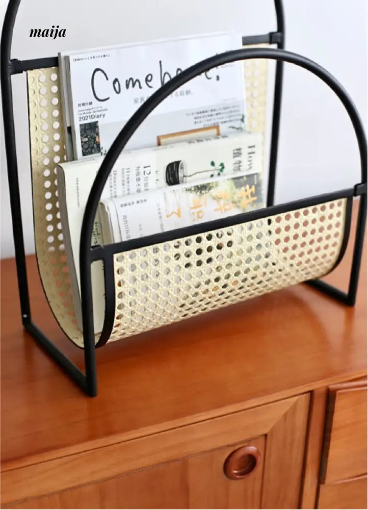 Metal Rattan Magazine Rack from maija