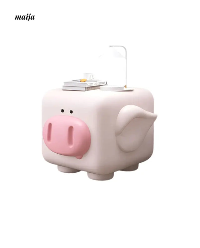 Cube Pastel Pink Piggy Side Table from maija