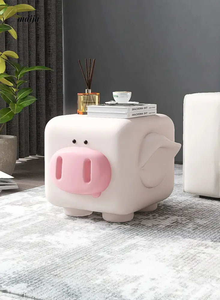 Cube Pastel Pink Piggy Side Table from maija