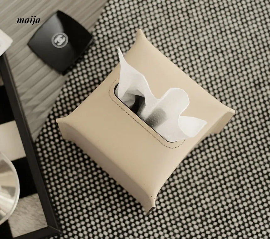 Sugar Cube Leather Tissue Box from maija