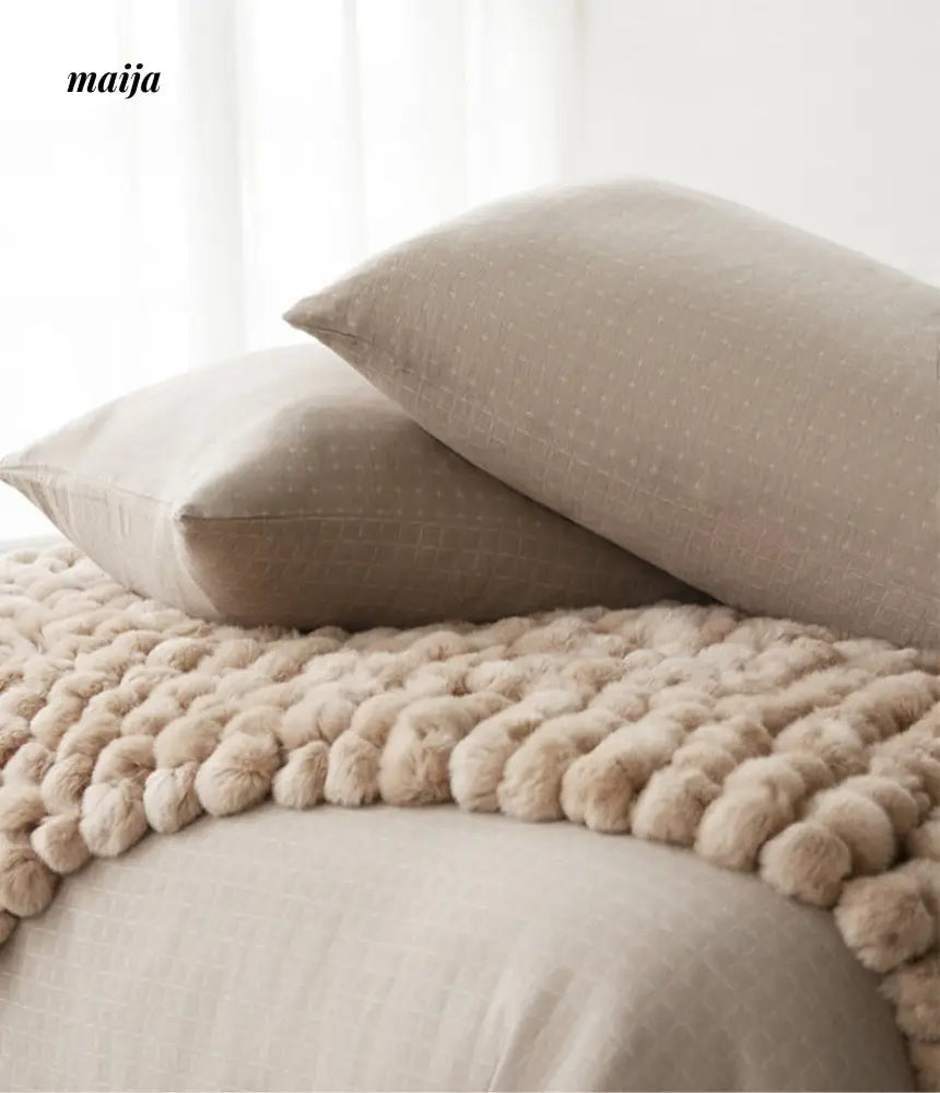Rabbit Snowball Fluffy Velvet Throw from milamila