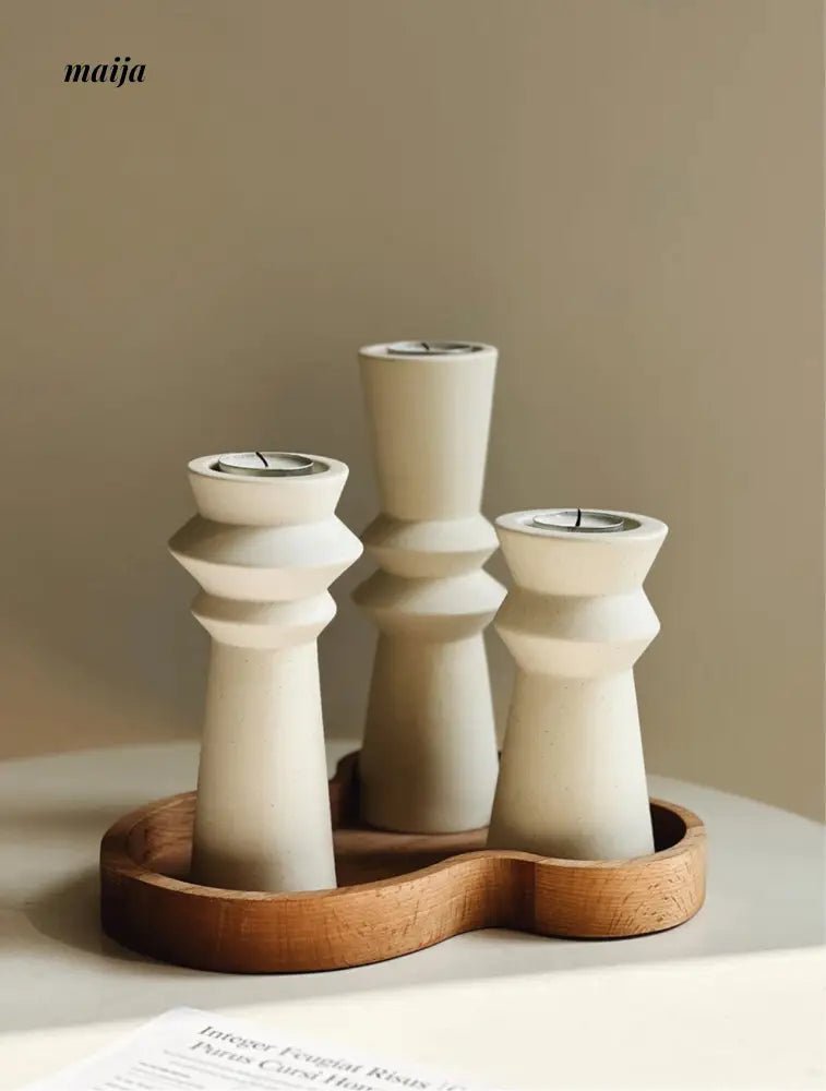 Enzo Ceramic Candle Holder from maija
